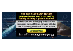 Get paid $100 over & over instantly sharing a number