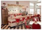 Find real metal banding with a chrome column base with our Diner tables and chairs
