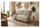 4-in-1 Convertible Sleeper Sofa Chair with Tartan Fabric for Small Spaces