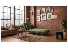 Green Chenille 4-in-1 Sleeper Chair with Folding Guest Bed for Small Spaces